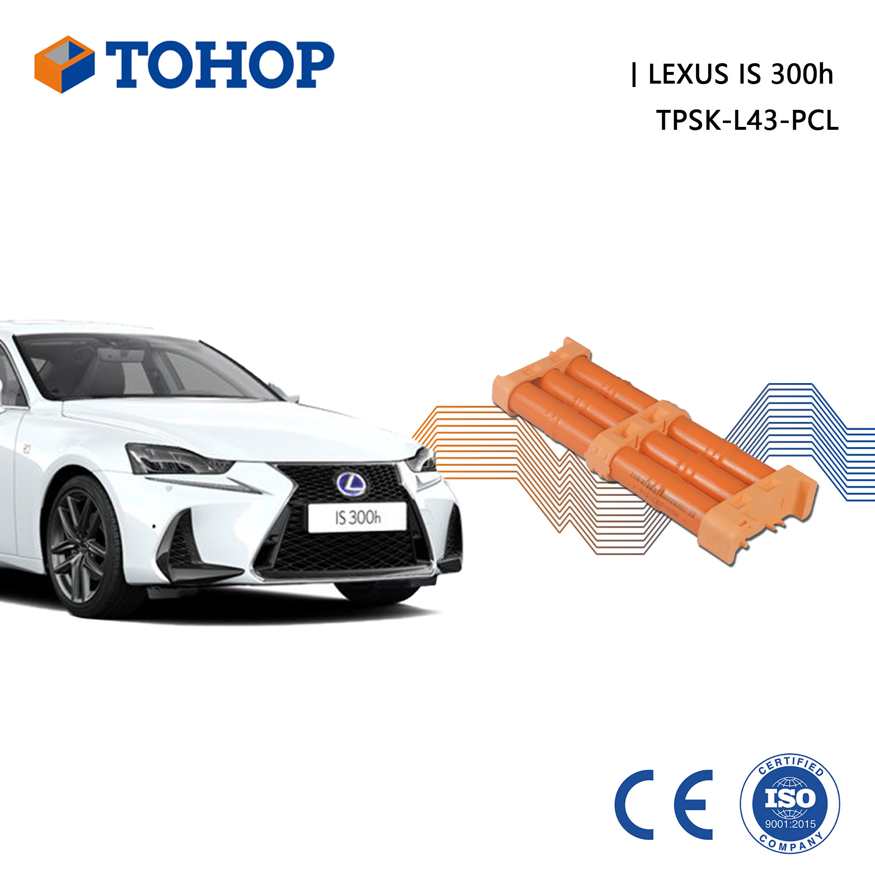 TOHOP Lexus IS 300h Reemplazo de batería híbrida 14.4V 6.5Ah Nueva celda NiMH