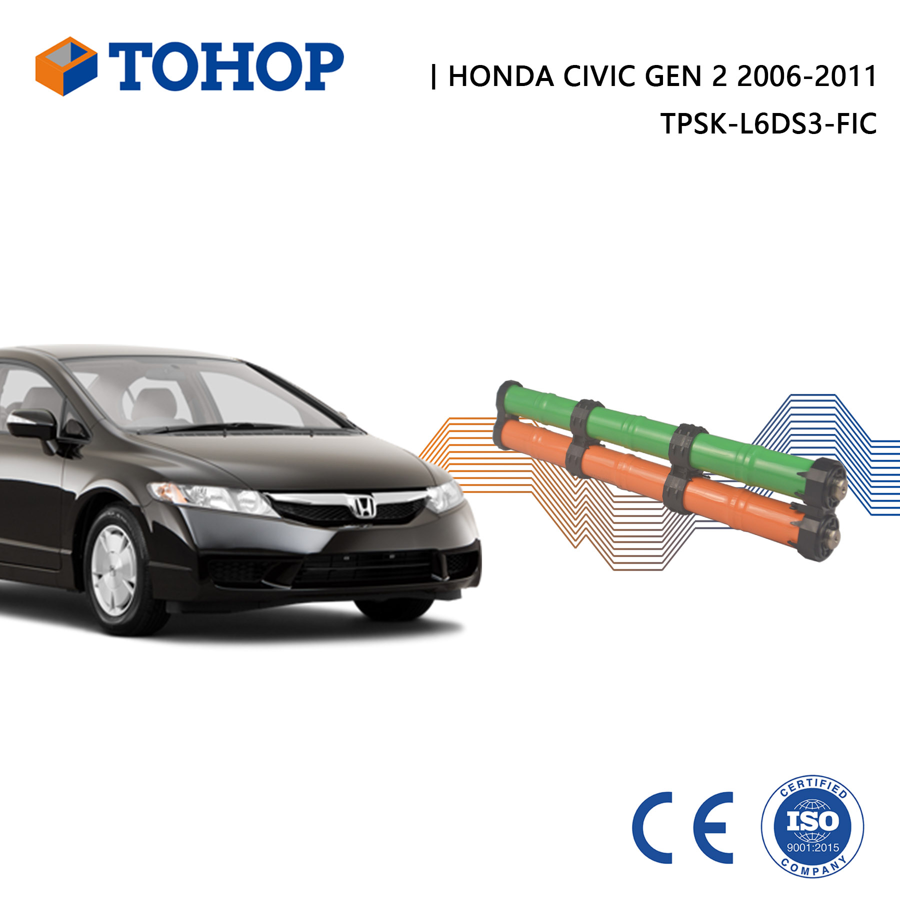 14.4V 6.5Ah Honda Civic Gen. 2 IMA Hybrid Stick de batería 2006-2011