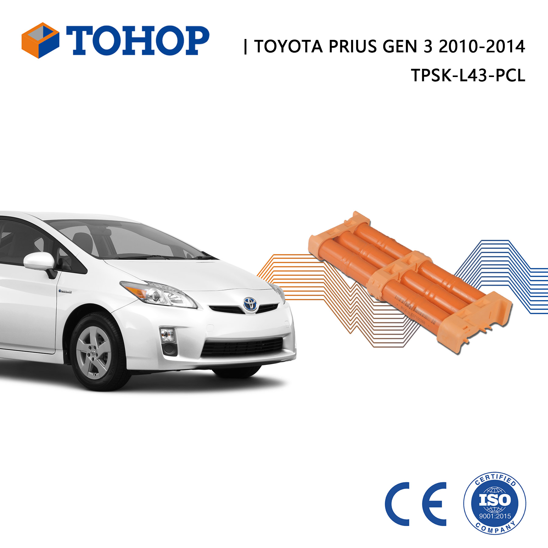 Reemplazo de batería híbrida de Prius Gen 3 Toyota 14.4V 6.5AH NIMH Cell