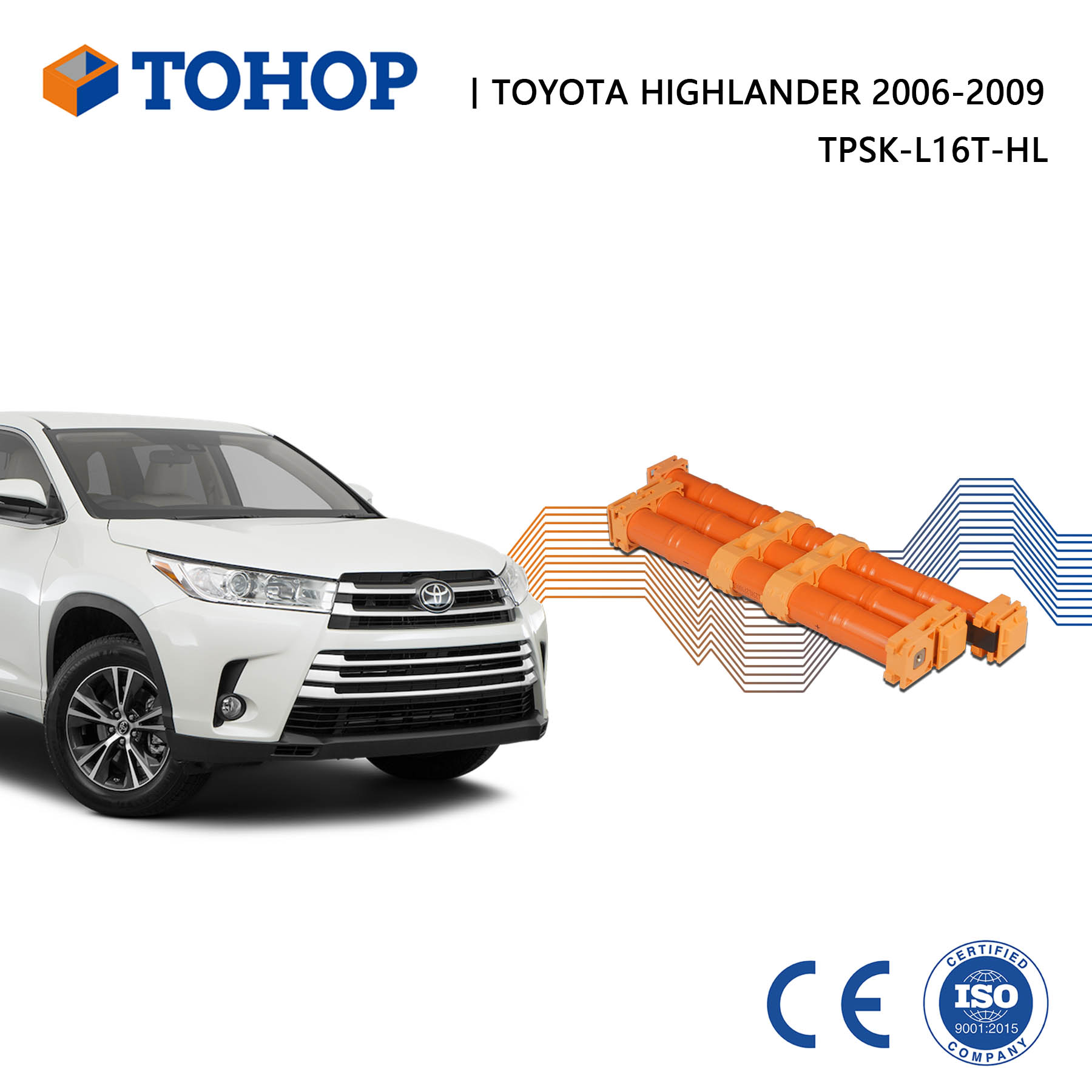 Paquete de batería de coche híbrido recargable Highlander 2009 de 19,2 V 6,5 Ah para Toyota
